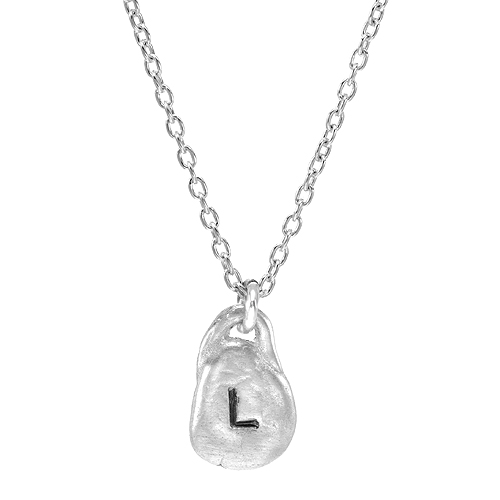 Sterling Silver Pendant Necklace - Single Initial